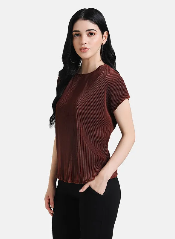 Pleated Drop Shoulder Top