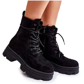 PS1 Black Marley Suede Booties With Zipper