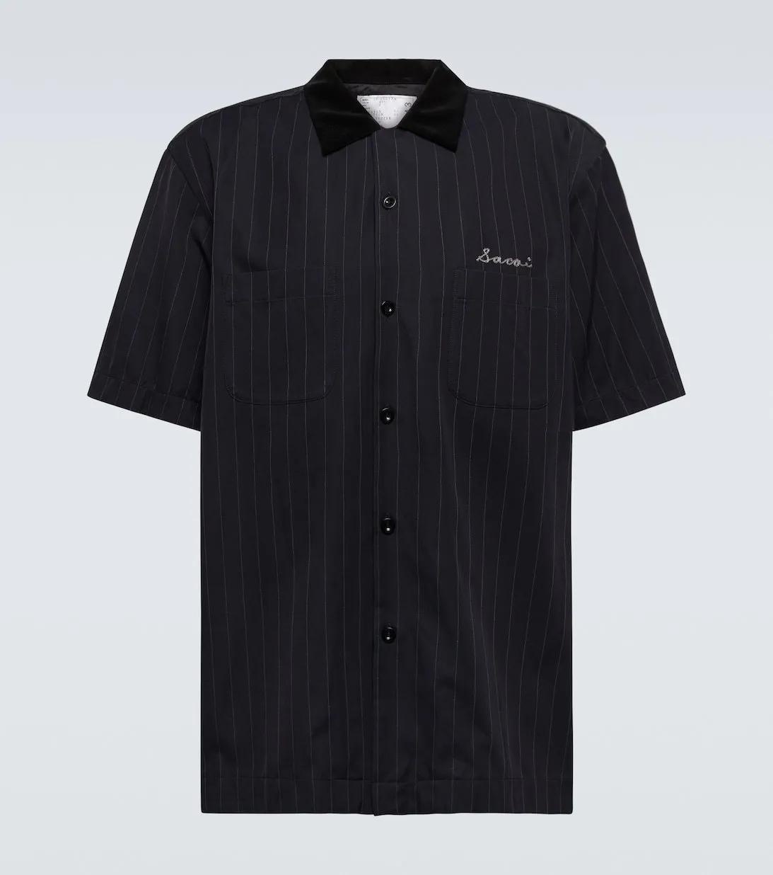 sacai  |Cotton Short Sleeves Oversized Logo Designers Shirts