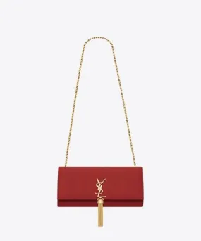 Saint Laurent Medium Kate Tassel Chain Bag Red Crocodile