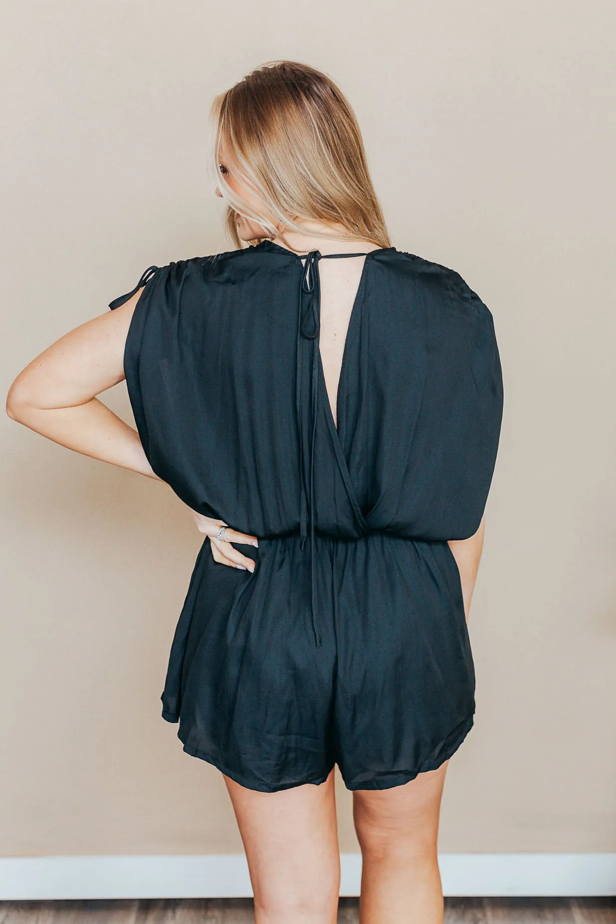 Satin Surplice Romper