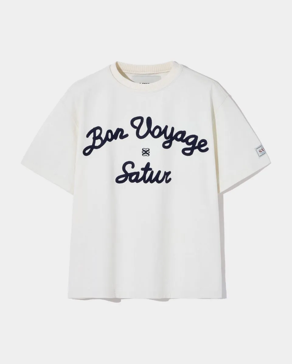 SATUR  |Unisex Street Style Plain Short Sleeves Oversized Logo