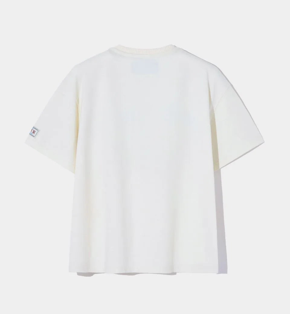 SATUR  |Unisex Street Style Plain Short Sleeves Oversized Logo