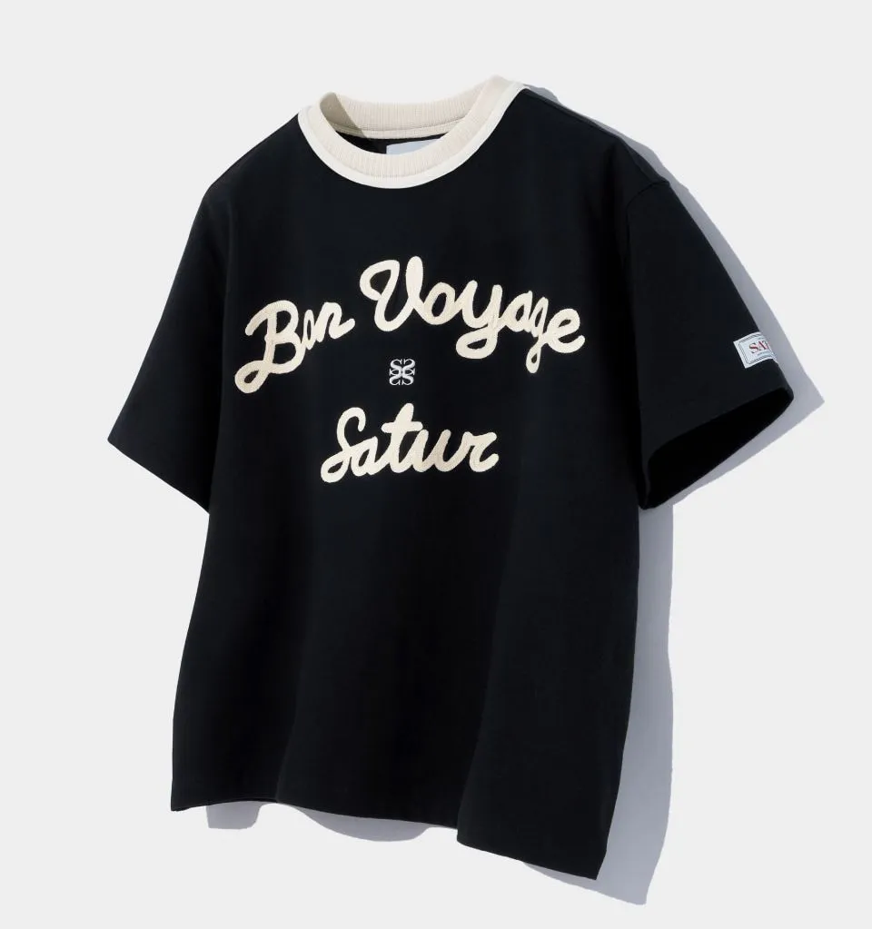 SATUR  |Unisex Street Style Plain Short Sleeves Oversized Logo