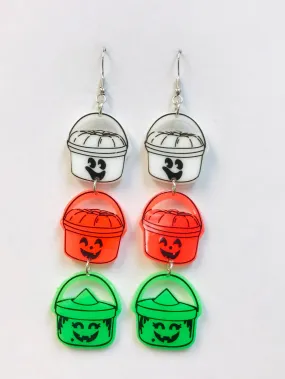 Trick Or Treat Bucket Earrings