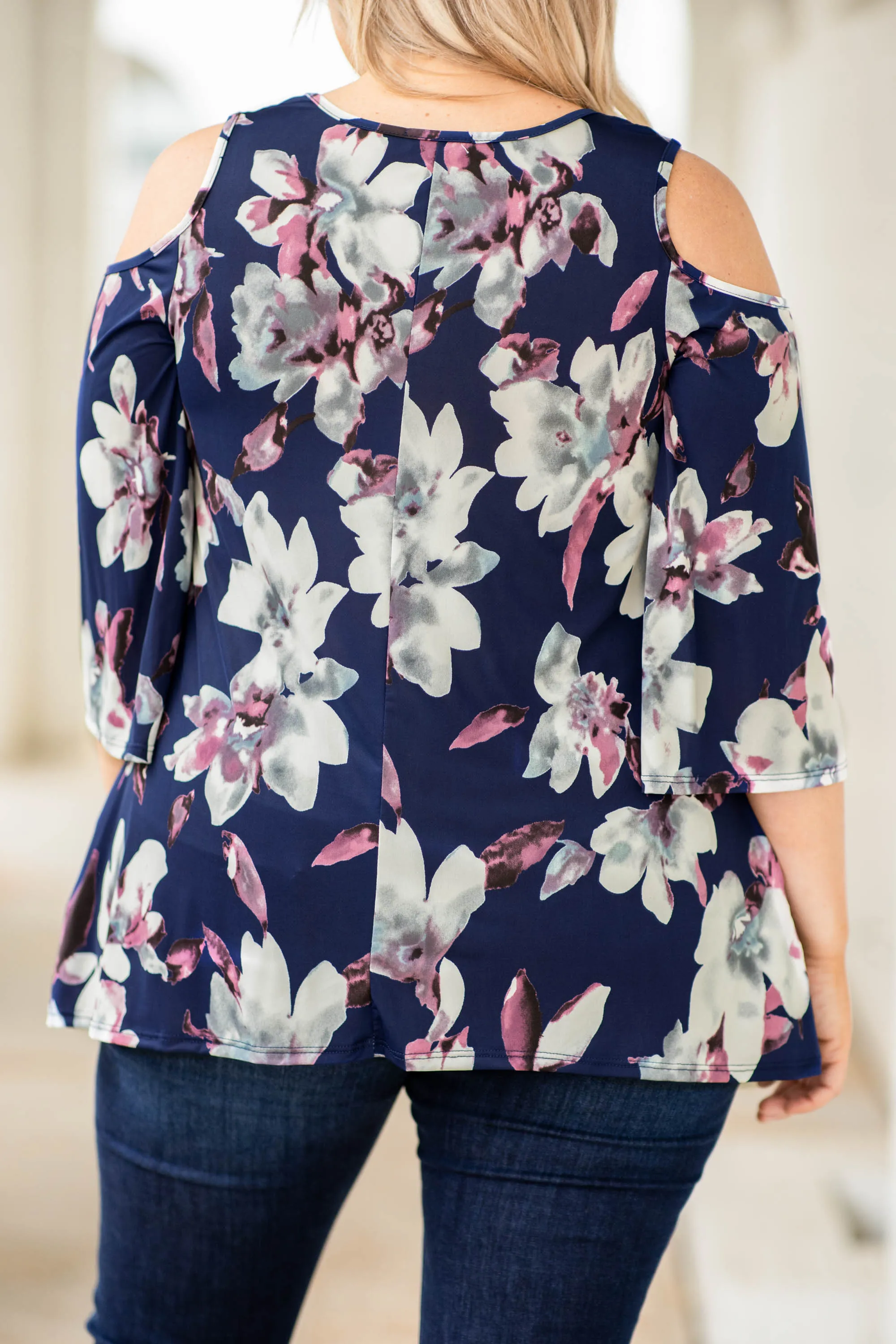 Twirl And Flow Top, Navy