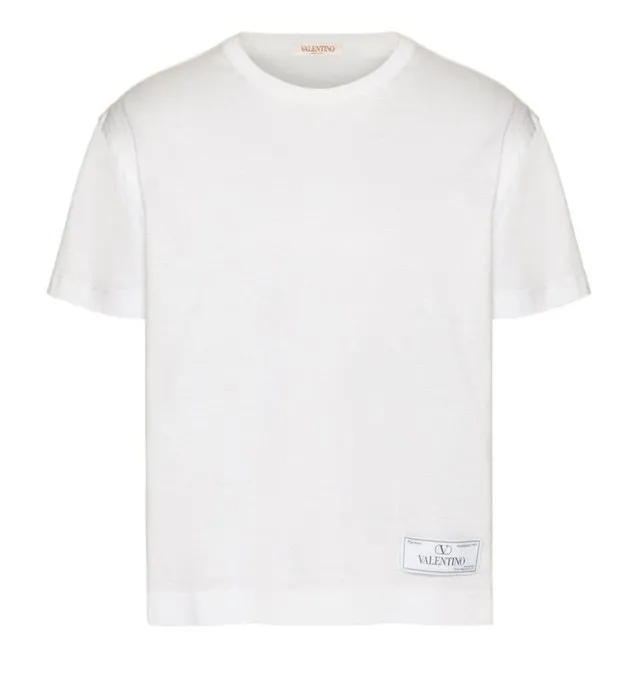 VALENTINO  |Unisex U-Neck Plain Cotton Short Sleeves Oversized Logo