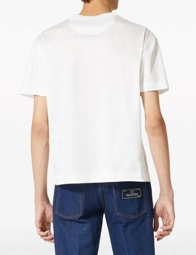 VALENTINO  |Unisex U-Neck Plain Cotton Short Sleeves Oversized Logo