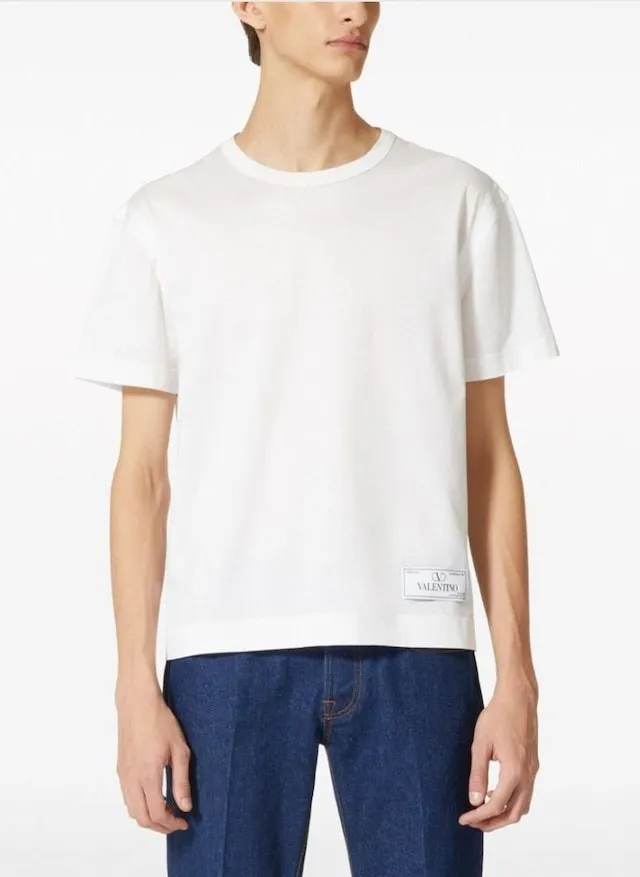 VALENTINO  |Unisex U-Neck Plain Cotton Short Sleeves Oversized Logo