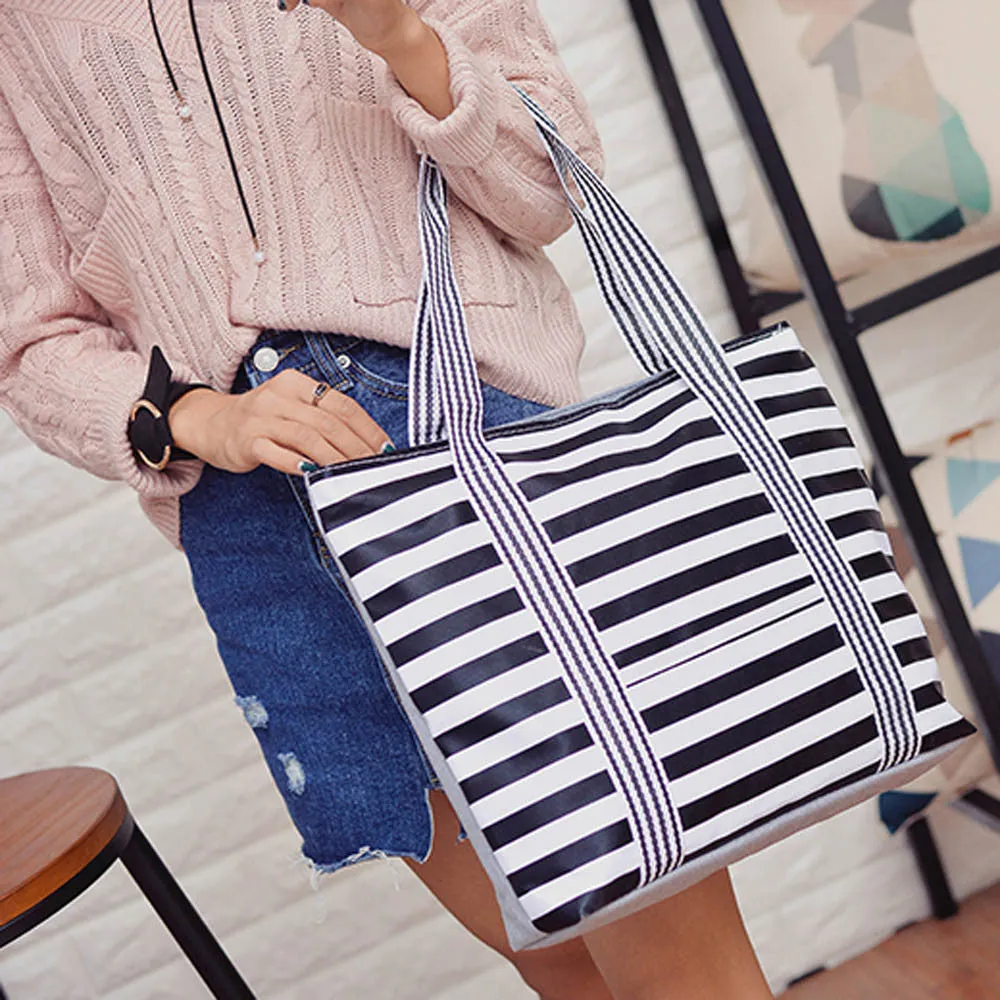 Women Bag Handbag Stripe Printed Handbags Famous s Canvas Shoulder Tote Bags bolsos mujer