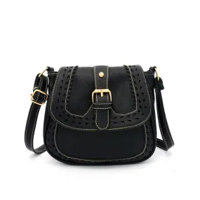 Women Vintage Hbag Hollow Out zipper Leather Messenger bags Saddle Shoulder Bag Ladies clutch Bolsos Mujer