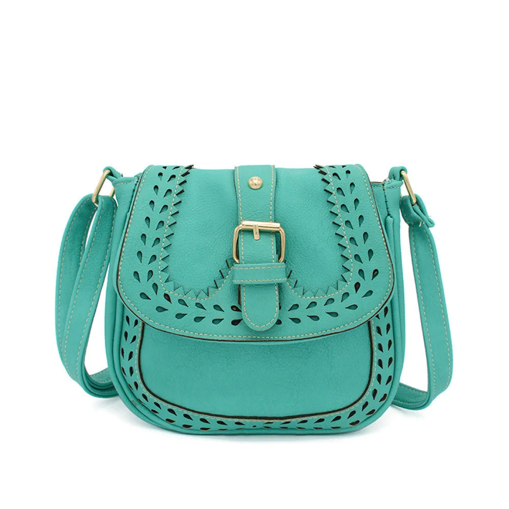 Women Vintage Hbag Hollow Out zipper Leather Messenger bags Saddle Shoulder Bag Ladies clutch Bolsos Mujer